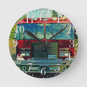 Wandklok voor brandblussers en reddingsvesten ronde klok