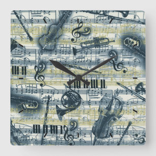  wandklok voor muziekblad vierkante klok