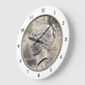 Wandklok voor vredesdollar grote klok (Hoek)