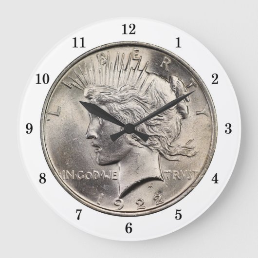 Wandklok voor vredesdollar grote klok (Voorkant)