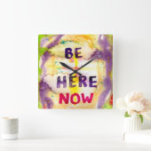 Wandklok - Wees er nu Vierkante Klok (Huis)