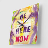 Wandklok - Wees er nu Vierkante Klok (Hoek)