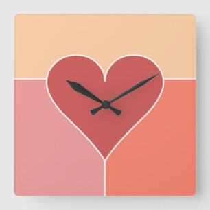 Wandklokken van het heart Patroon Vierkante Klok