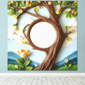 Wandkunst voor klok canvas afdruk (Insitu (Houten vloer))