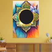 Wandkunst voor klok canvas afdruk (Insitu (Woonkamer))