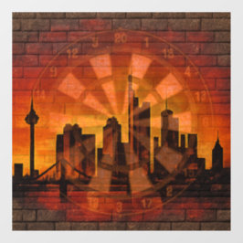 Wandmalerei Stadt Dartscheibe Dartboard Dartkunst Raamsticker
