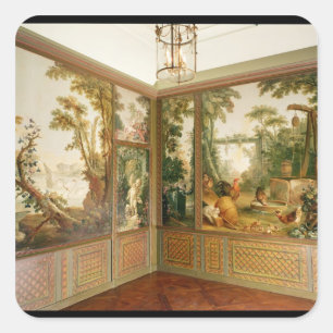 Wandpanelen, geverfd, in de Salon of Gille Vierkante Sticker