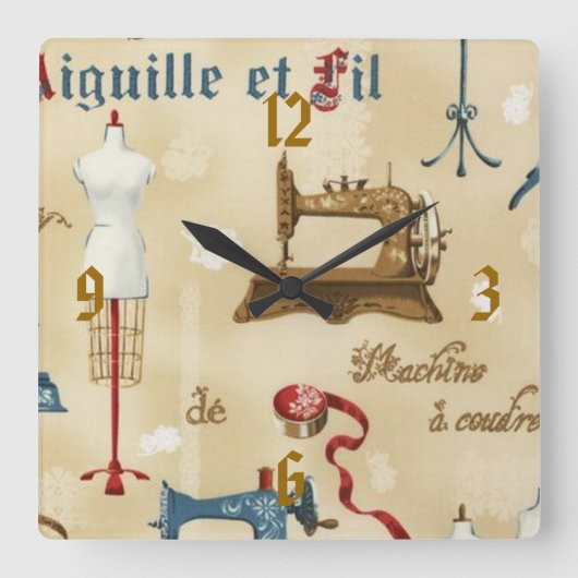 wandtapekamer vierkante klok (Voorkant)