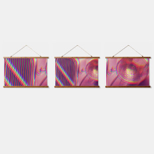 Wandtapijt in houten frame - Psychedelisch Hangend Wandkleed
