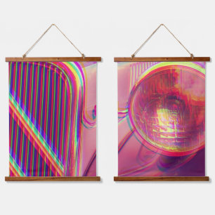 Wandtapijt in houten lijst - Psychedelisch Hangend Wandkleed