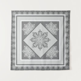 Wandtapijt medaillons, grijstinten wandkleed