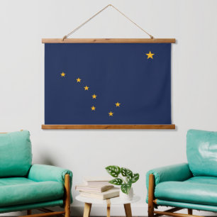 wandtapijt met vlag van Alaska, VS Hangend Wandkleed
