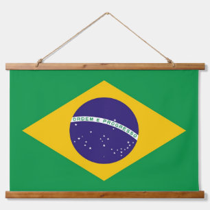 Wandtapijt met vlag van Brazilië Hangend Wandkleed