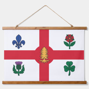 Wandtapijt met vlag van Montreal, Quebec Hangend Wandkleed