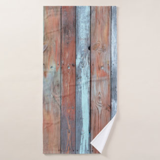 Wandtextuur, oud, meerkleurig geverfd hout badhanddoek