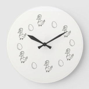 Wanduhr! Das Huhn oder das Ei! Die Küchenuhr! Grote Klok