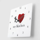 Wanduhr I Love my Kitchen Vierkante Klok (Hoek)