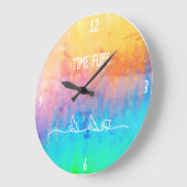 Wanduhr Rainbow Rustical  (Time Flies.) Grote Klok (Hoek)