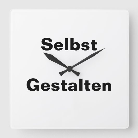 Wanduhr Selbst Gestalten - Vorlage Vierkante Klok (Voorkant)