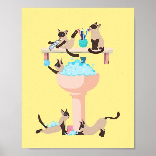 Wandwand van kat poster (Voorkant)