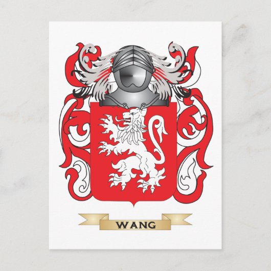 Wang Family Crest (wapen) Briefkaart (Voorkant)