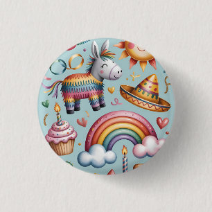Wangen Geometrisch patroon Feest Papieren Borden Ronde Button 3,2 Cm