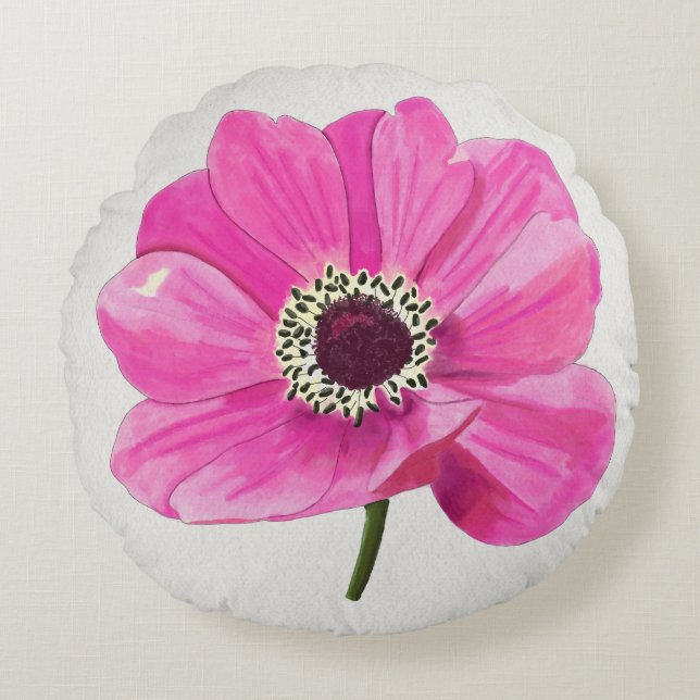 Wangenrood Bloem Worp Kussen (Voorkant)