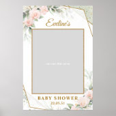 Wangenrood en gouden groen baby shower fotorekwisi poster (Voorkant)