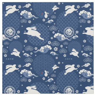 WangXian QiXi Festival Rabbit Print Stof