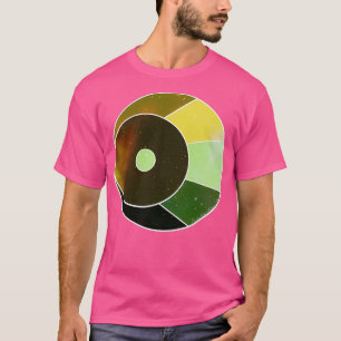 Wanhopige maan groen en geel t-shirt