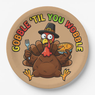 Wankel tot je wobbelt Thanksgiving Papieren Bordje