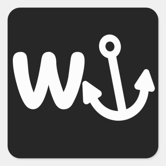 wanker w anchor vierkante sticker (Voorkant)