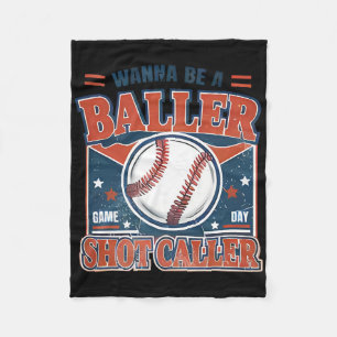 Wanna Be A Byller Shot-caller Retro Bysebyll Game Fleece Deken