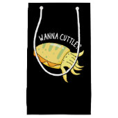 Wanna Cuttle Funny Cuttlefish Pun Dark BG Klein Cadeauzakje (Voorkant)