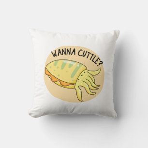 Wanna Cuttle Funny Cuttlefish Pun Kussen