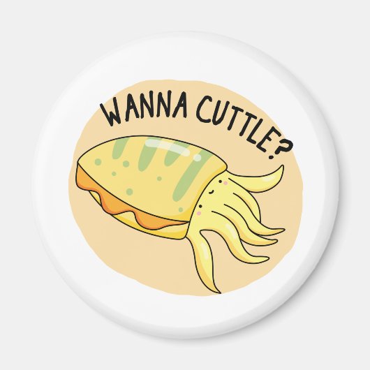 Wanna Cuttle Funny Cuttlefish Pun Magneet (Voorkant)
