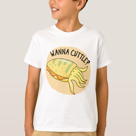 Wanna Cuttle Funny Cuttlefish Pun T-shirt (Voorkant)