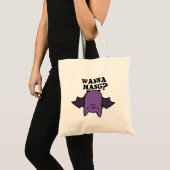 Wanna Hang Funny Animal Bat Pun Tote Bag (Voorkant (product))
