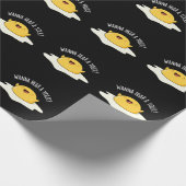 Wanna hoort een Yolk Funny Egg Joke Pun Dark BG Cadeaupapier (Hoek)