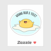 Wanna hoort een Yolk Funny Egg Joke Pun Sticker (Vel)
