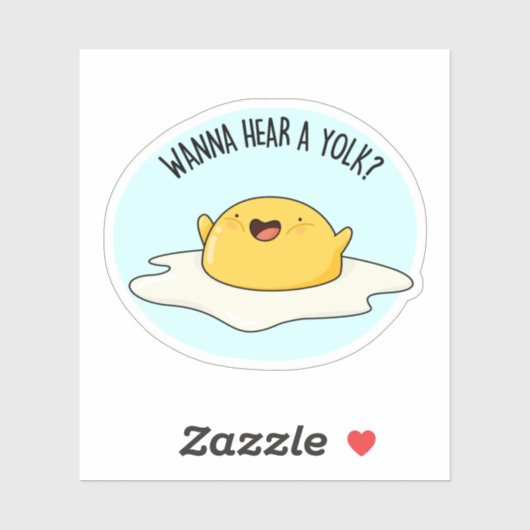 Wanna hoort een Yolk Funny Egg Joke Pun Sticker (Vel)