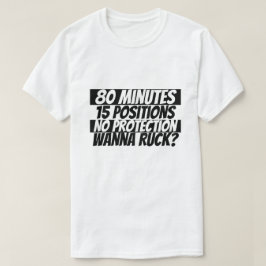 Wanna Ruck Rugby Humor Black White T-shirt