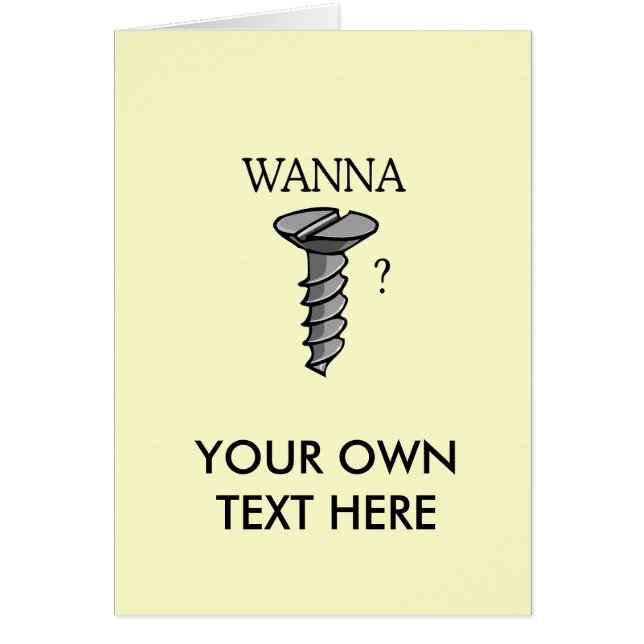 WANNA SCREW? (Voorkant)