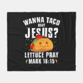Wanna Taco Over Jesus Cinco de Mayo Christelijk Fleece Deken (Voorkant (Horizontaal))