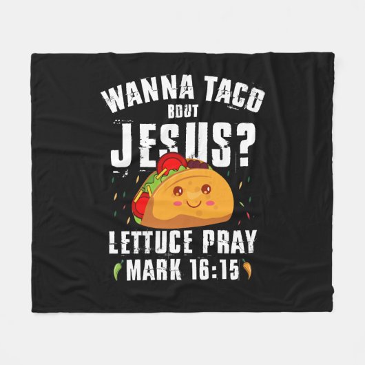Wanna Taco Over Jesus Cinco de Mayo Christelijk Fleece Deken (Voorkant (Horizontaal))
