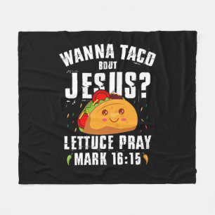 Wanna Taco Over Jezus Cinco de Mayo Christelijk Fleece Deken
