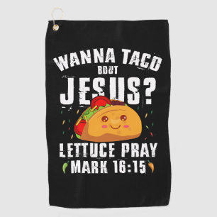 Wanna Taco Over Jezus Cinco de Mayo Christelijk Golfhanddoek