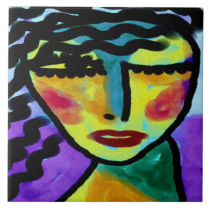 Wanneer Abstract digitaal schilderen Tegeltje