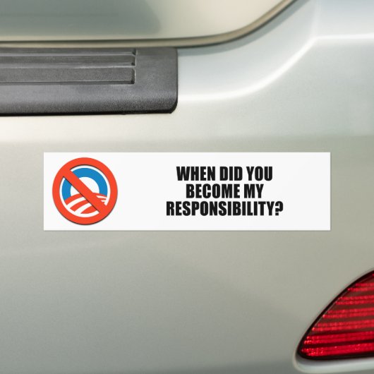 Wanneer bent u mijn verantwoordelijkheid? bumpersticker (Op auto)
