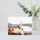 'Wanneer de boot binnenkomt' Briefkaart (Staand voorkant)